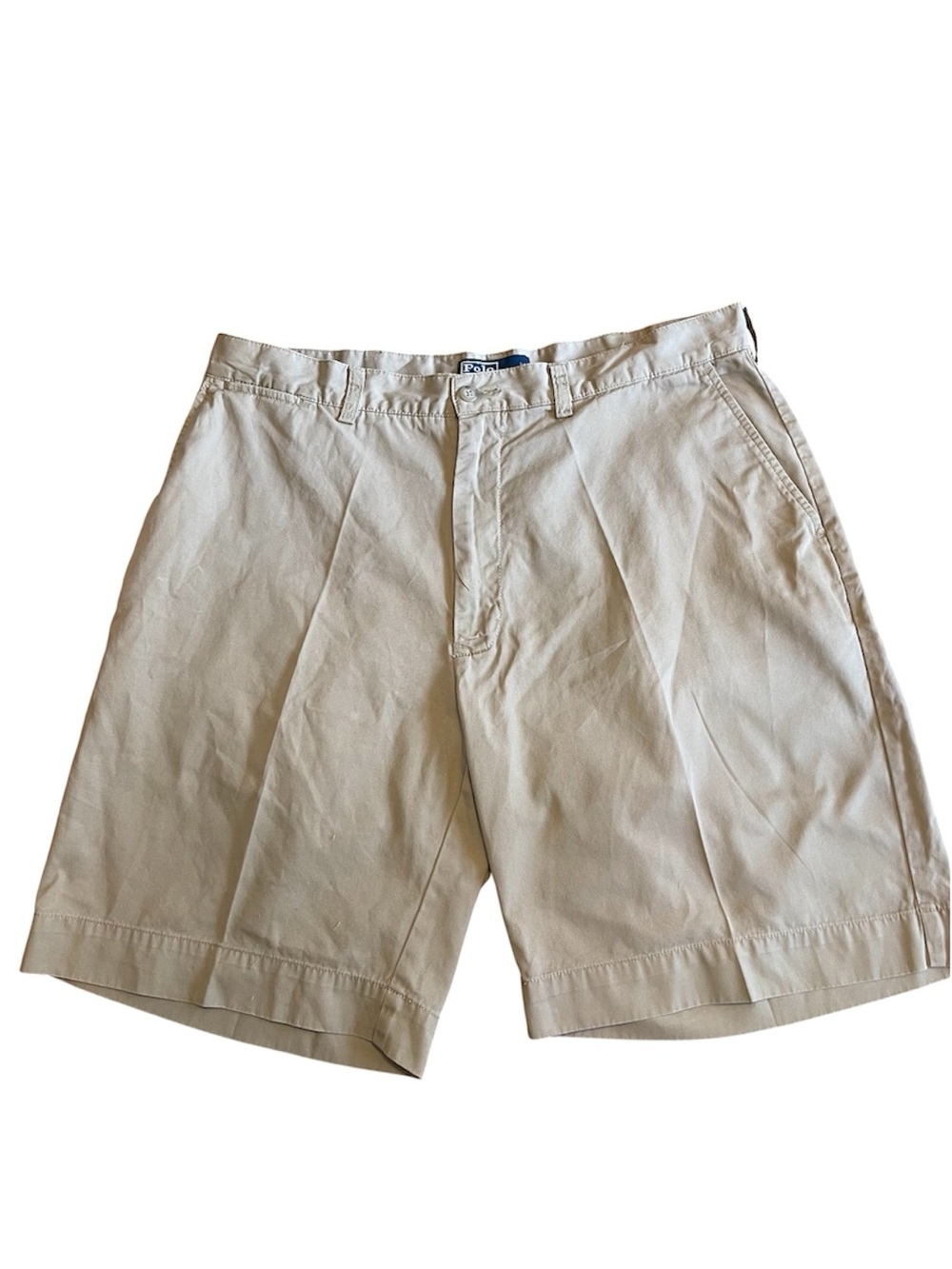 POLO Ralph Lauren Men’s Flat Front Khaki Cotton Shorts sz: 36